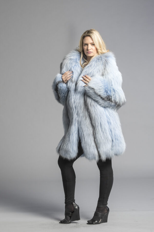 Baby Blue Marble Fox 3/4 Coat - Image 2