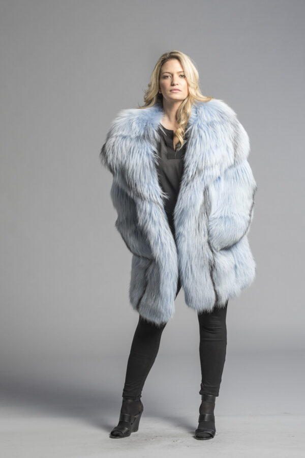 Baby Blue Marble Fox 3/4 Coat - Image 3